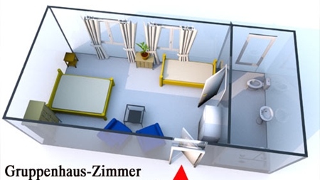 Grundriss der Gruppenhaus Zimmer für 2 Personen in der Lüneburger Heide